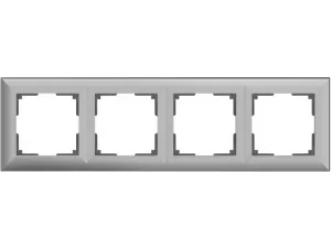 Рамка на 4 поста /WL14-Frame-04 (серебряный)