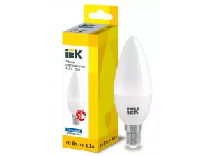 Лампа LED ALFA C35 свеча 10Вт 230В 6500К E14 IEK