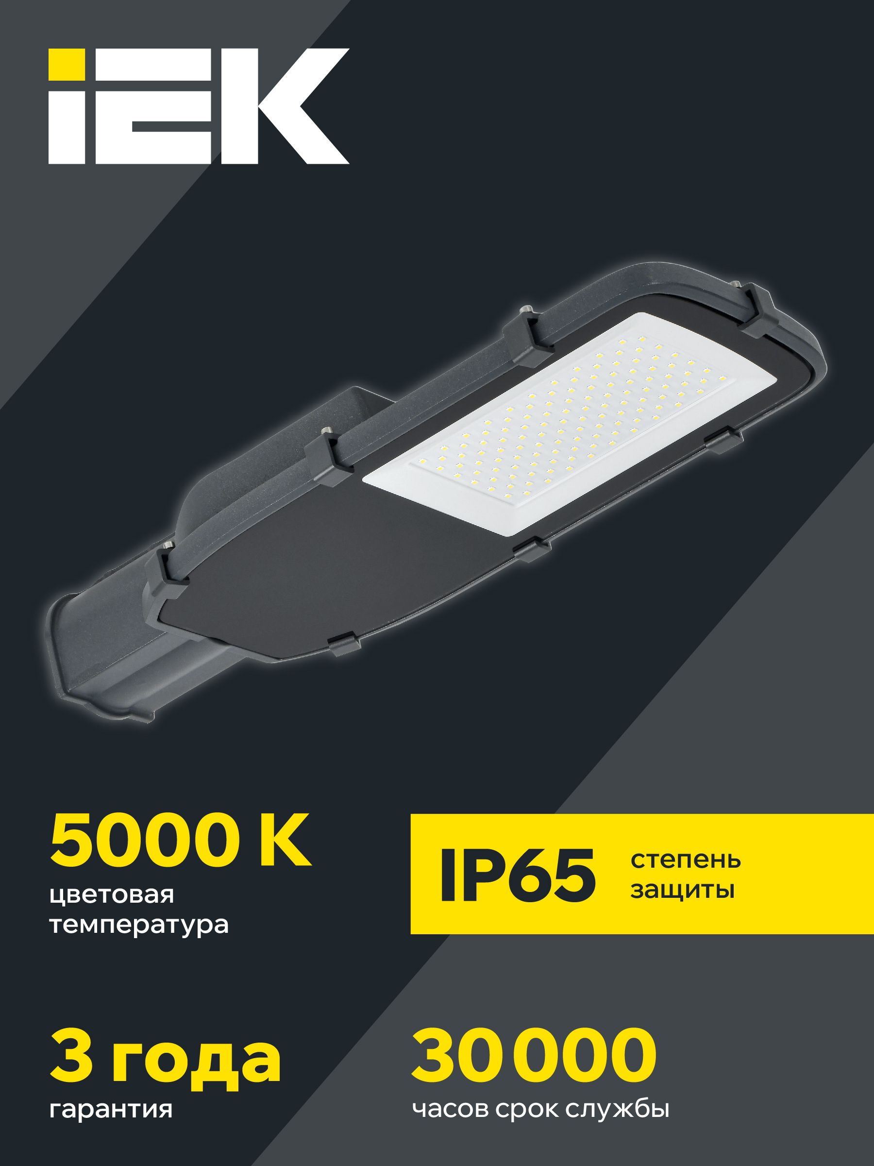 Светильник LED ДКУ 1002-100Д 5000К IP65 серый ИЭК