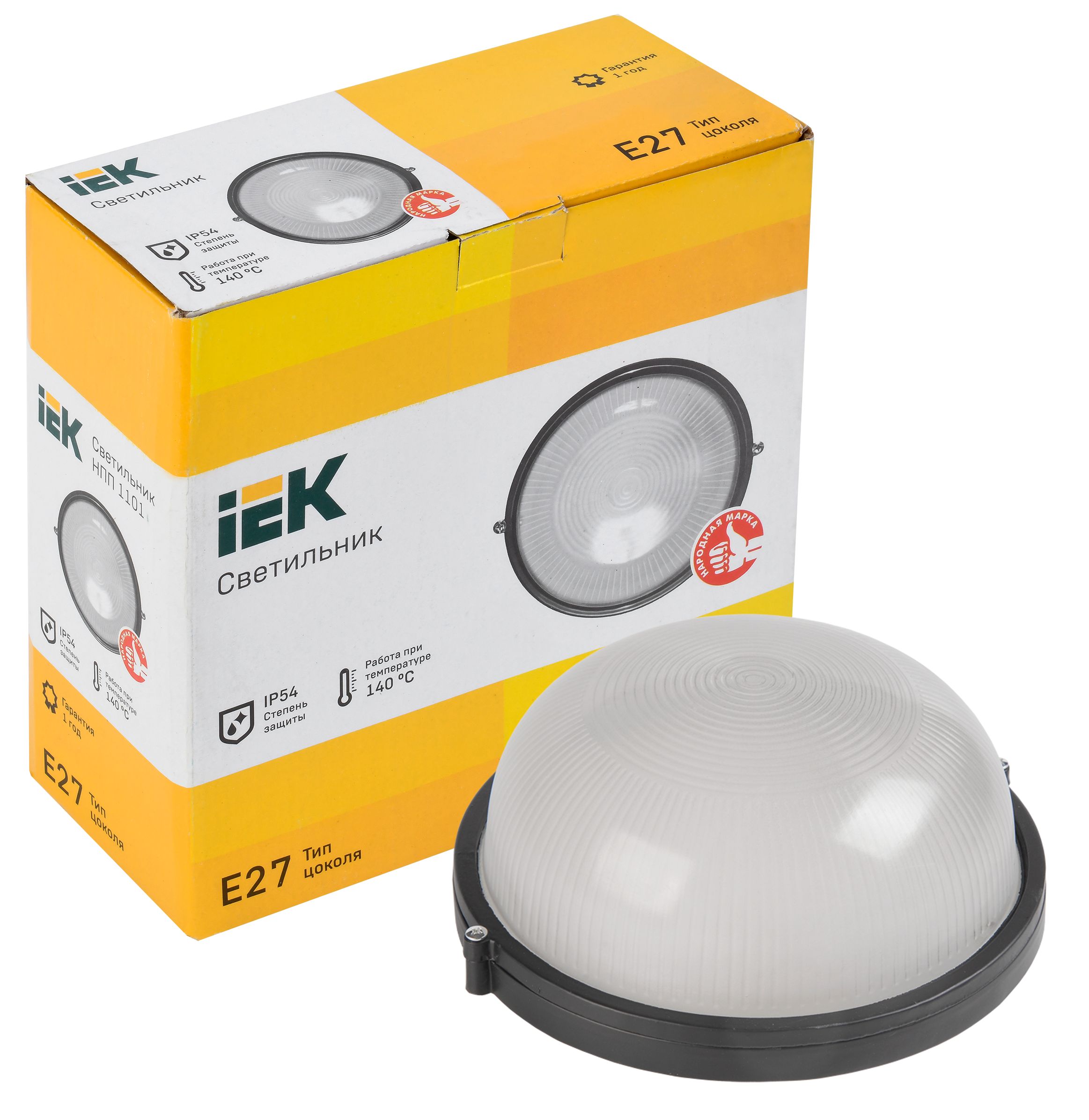 Светильник НПП1101 черный/круг 100Вт IP54 ИЭК