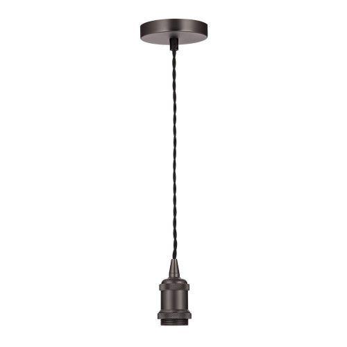 Потолочный подвес #003, E27, черный графит с кольцом, провод черный /056-595/