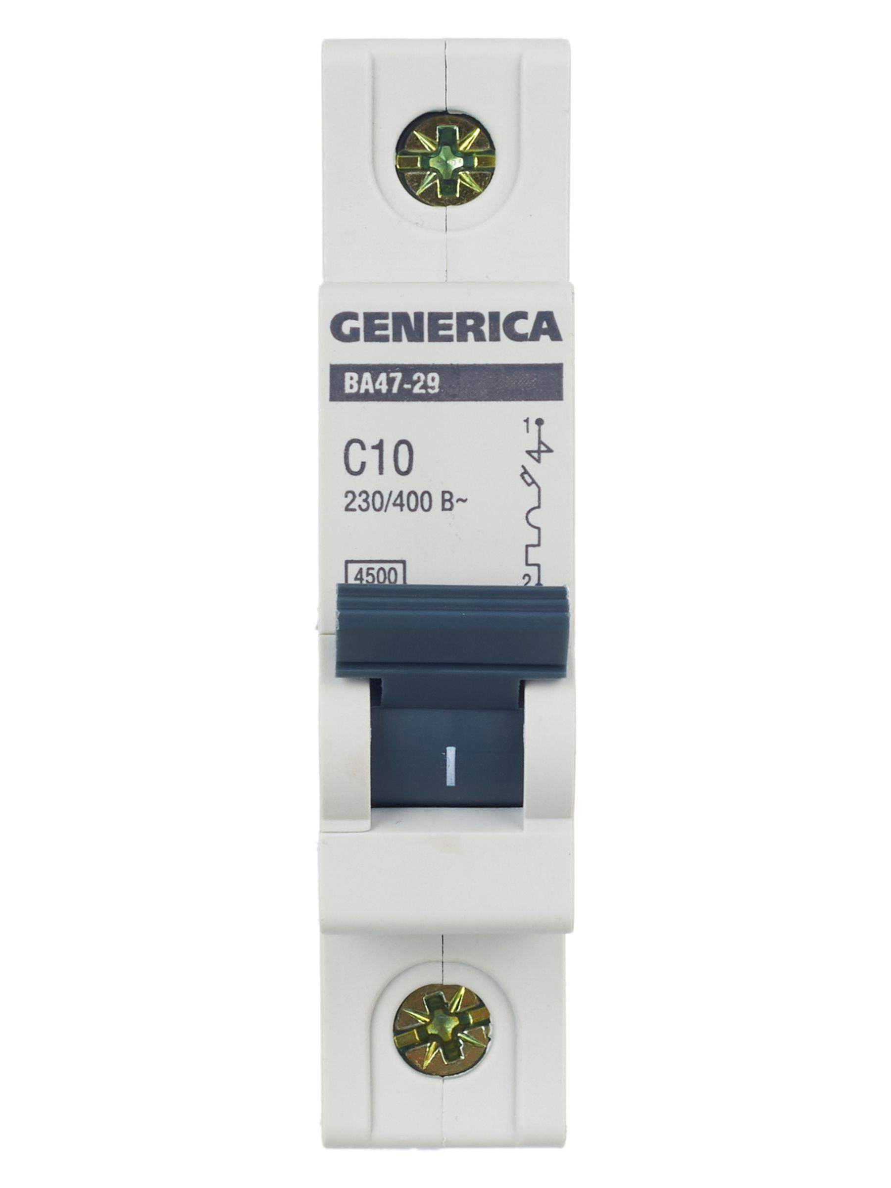 Автомат 1Р ВА 47-29 10 А 4,5кА характеристика С GENERICA ИЭК