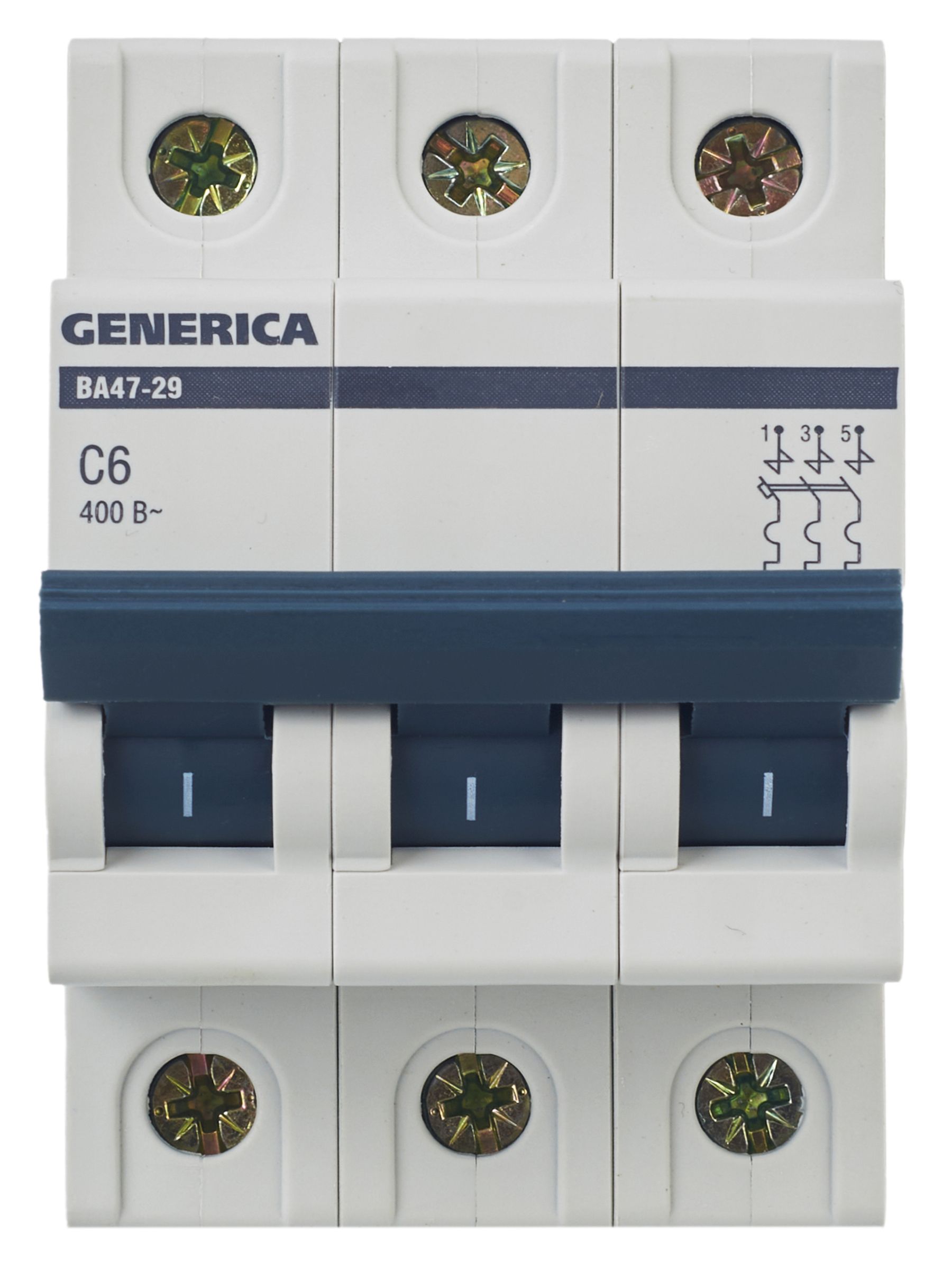 Автомат 3Р ВА 47-29 6 А 4,5кА характеристика С GENERICA ИЭК