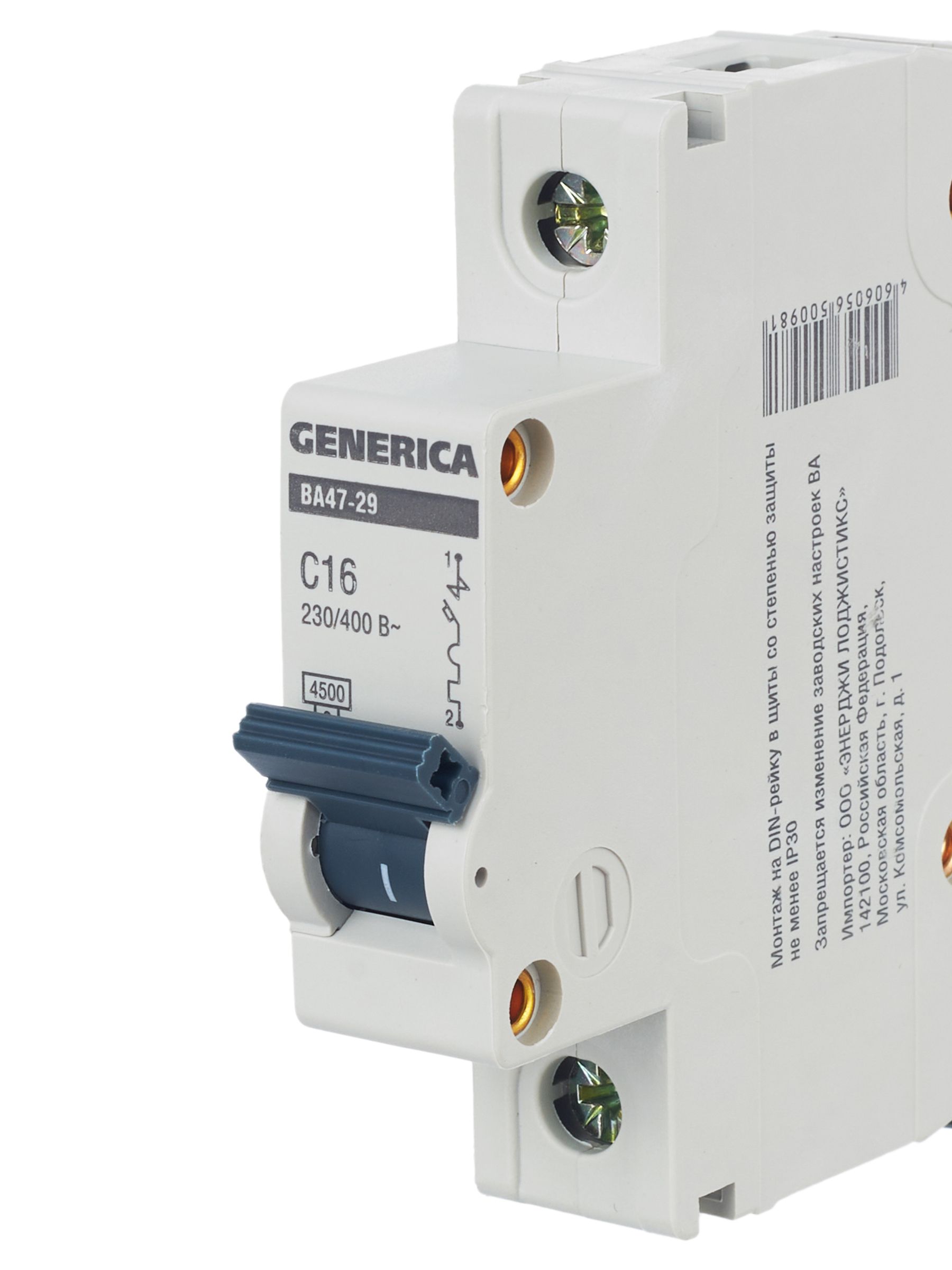 Автомат 1Р ВА 47-29 16 А 4,5кА характеристика С GENERICA ИЭК