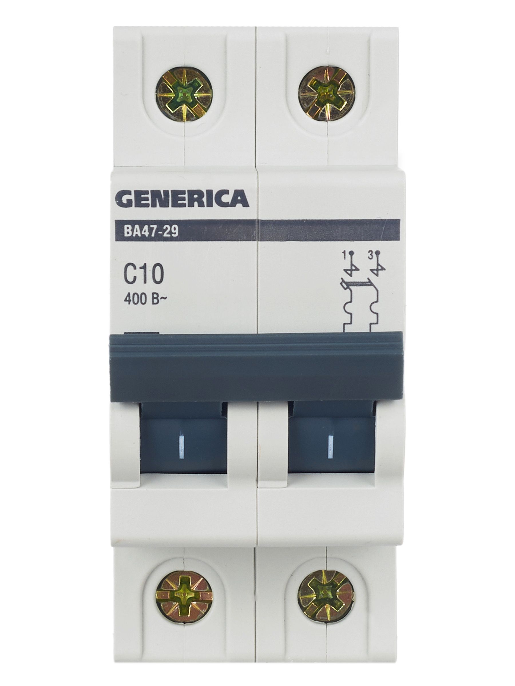 Автомат 2Р ВА 47-29 10 А 4,5кА характеристика С GENERICA ИЭК