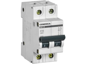 Автомат 2Р ВА 47-29 10 А 4,5кА х-ка С GENERICA ИЭК