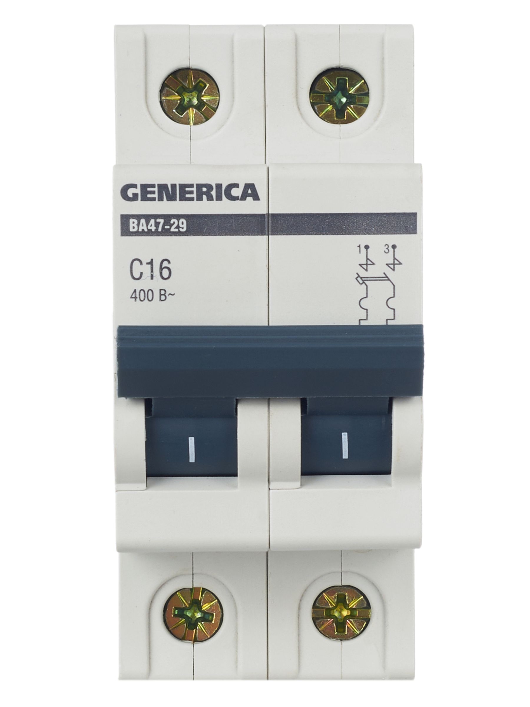 Автомат 2Р ВА 47-29 16 А 4,5кА характеристика С GENERICA ИЭК