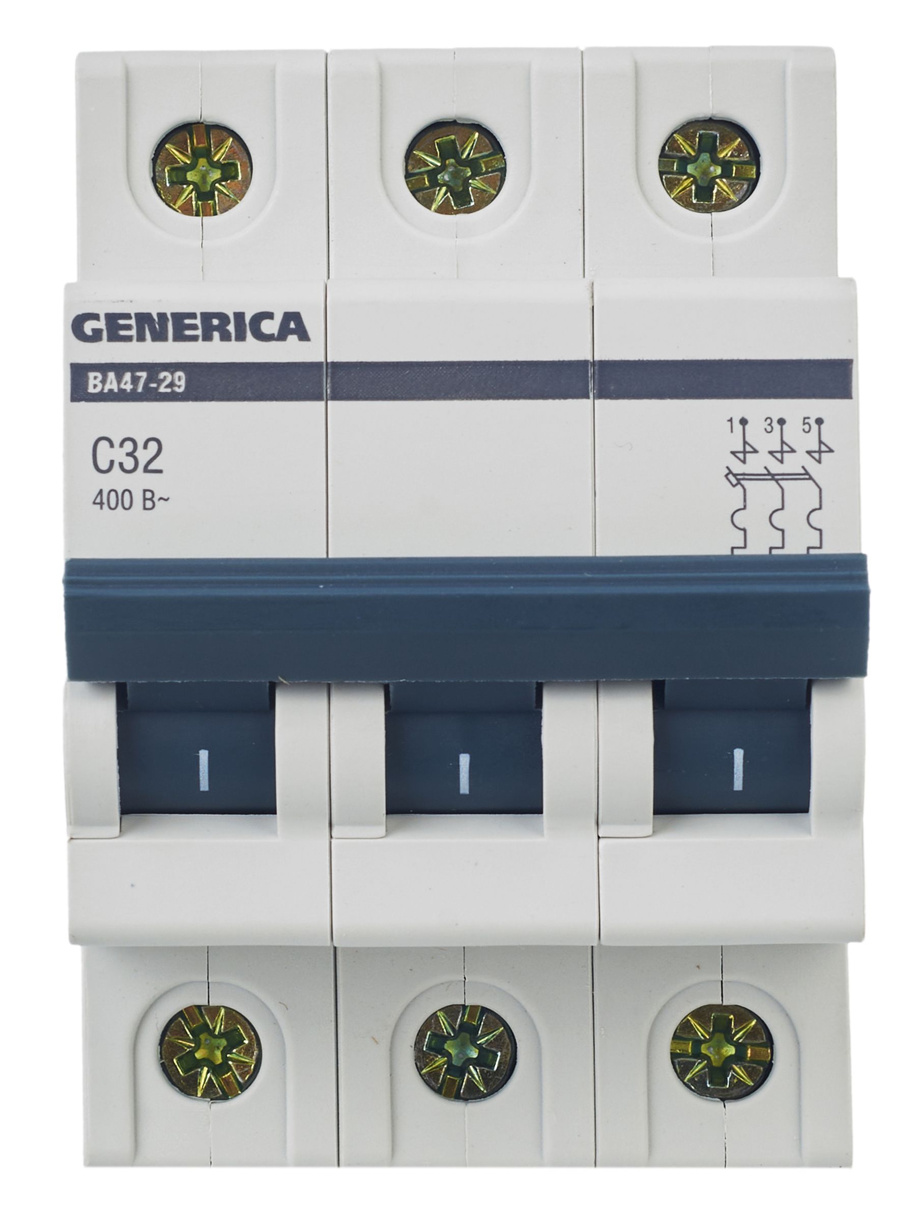 Автомат 3Р ВА 47-29 32 А 4,5кА характеристика С GENERICA ИЭК