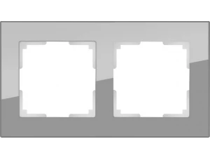 Рамка на 2 поста /WL01-Frame-02 (серый/стекло)