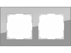 Рамка на 2 поста /WL01-Frame-02 (серый/стекло)