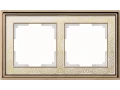 Рамка на 2 поста /WL77-Frame-02 (золото/белый)