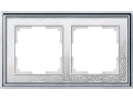 Рамка на 2 поста /WL77-Frame-02 (хром/белый)