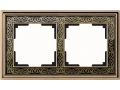 Рамка на 2 поста /WL77-Frame-02 (золото/черный)