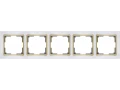 Рамка на 5 постов /WL03-Frame-05-white-GD (белый/золото)