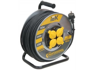 Катушка УК50 на мет с т/з 4 места 2Р+PЕ/50м КГ 3х1,5мм2 IP44 'Professional' ИЭК