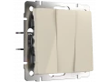 Выключатель 3-клавишный /WL03-SW-3G-ivory (слоновая кость)