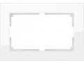 Рамка для двойной розетки /WL01-Frame-01-DBL (белый/стекло)