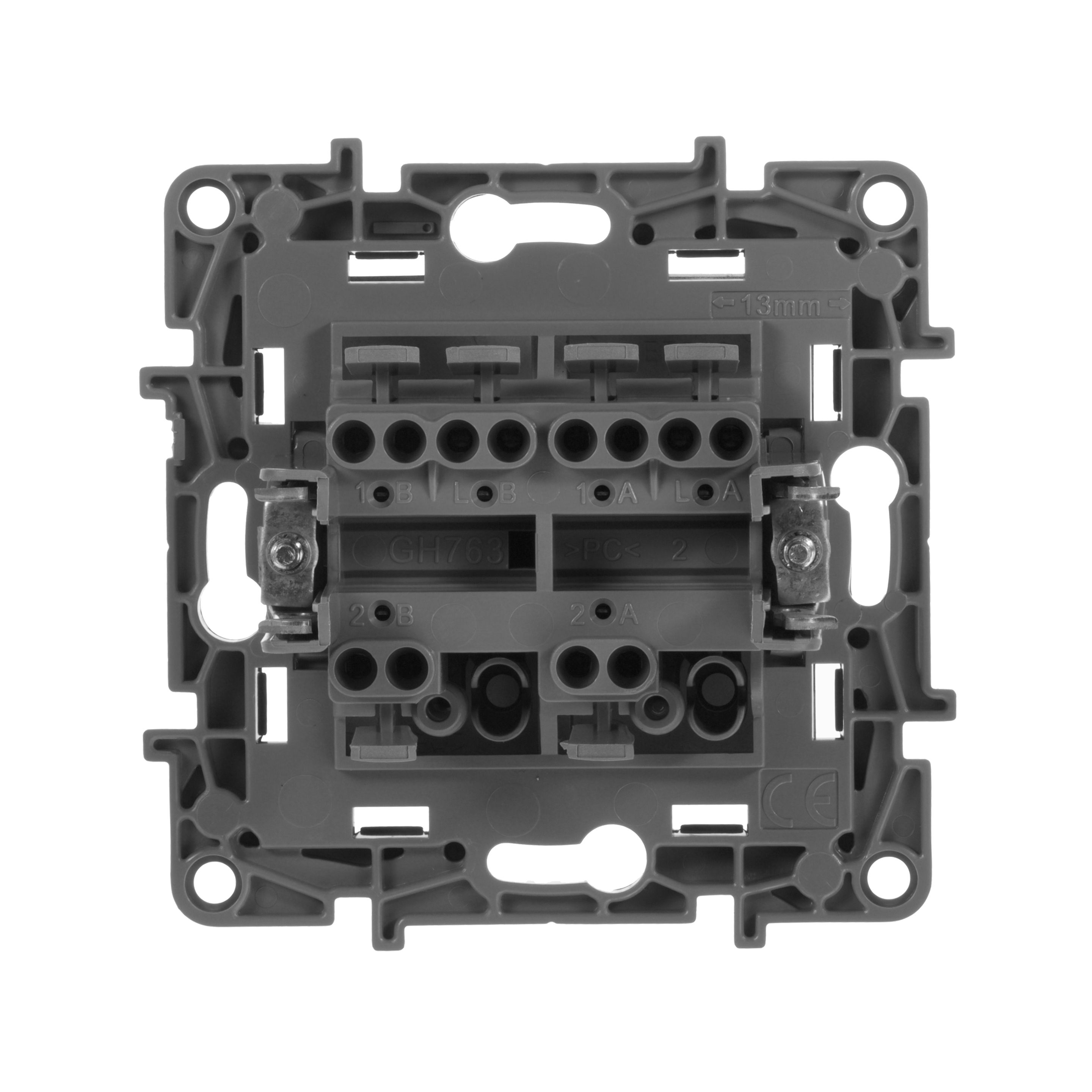 Переключатель 2-клавишный 10АХ автоматические клеммы антрацит ETIKA /672612/