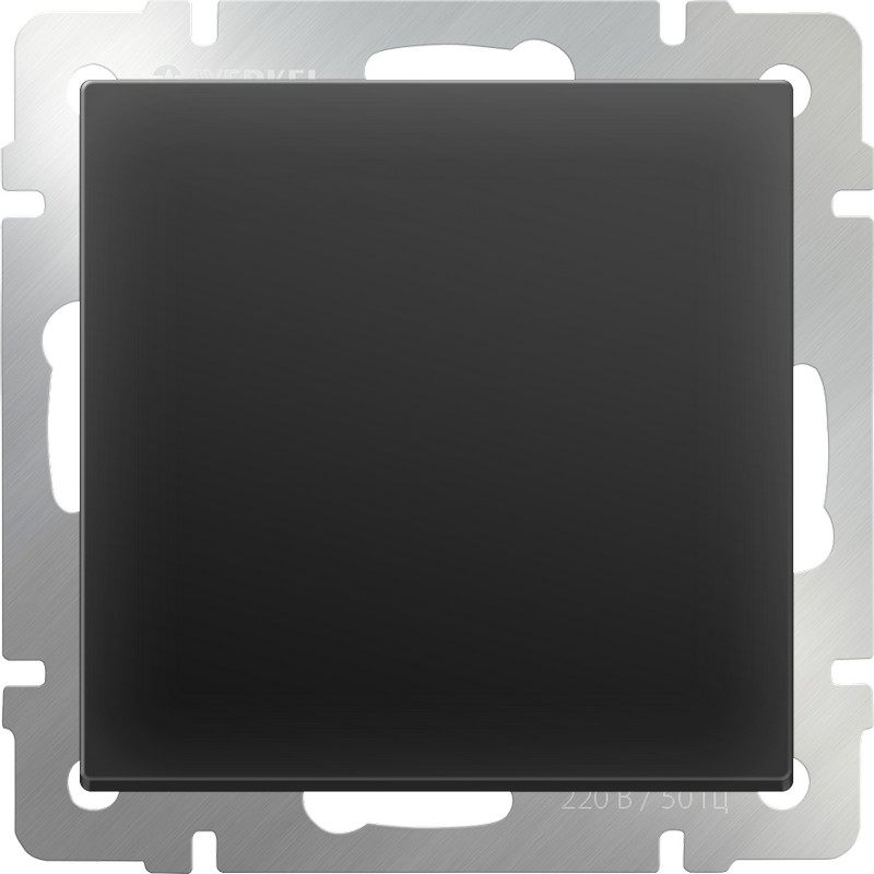 Перекрестный переключатель 1-клавишный /WL08-SW-1G-C (черный матовый)
