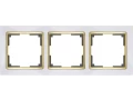 Рамка на 3 поста /WL03-Frame-03-white/GD (белый/золото)