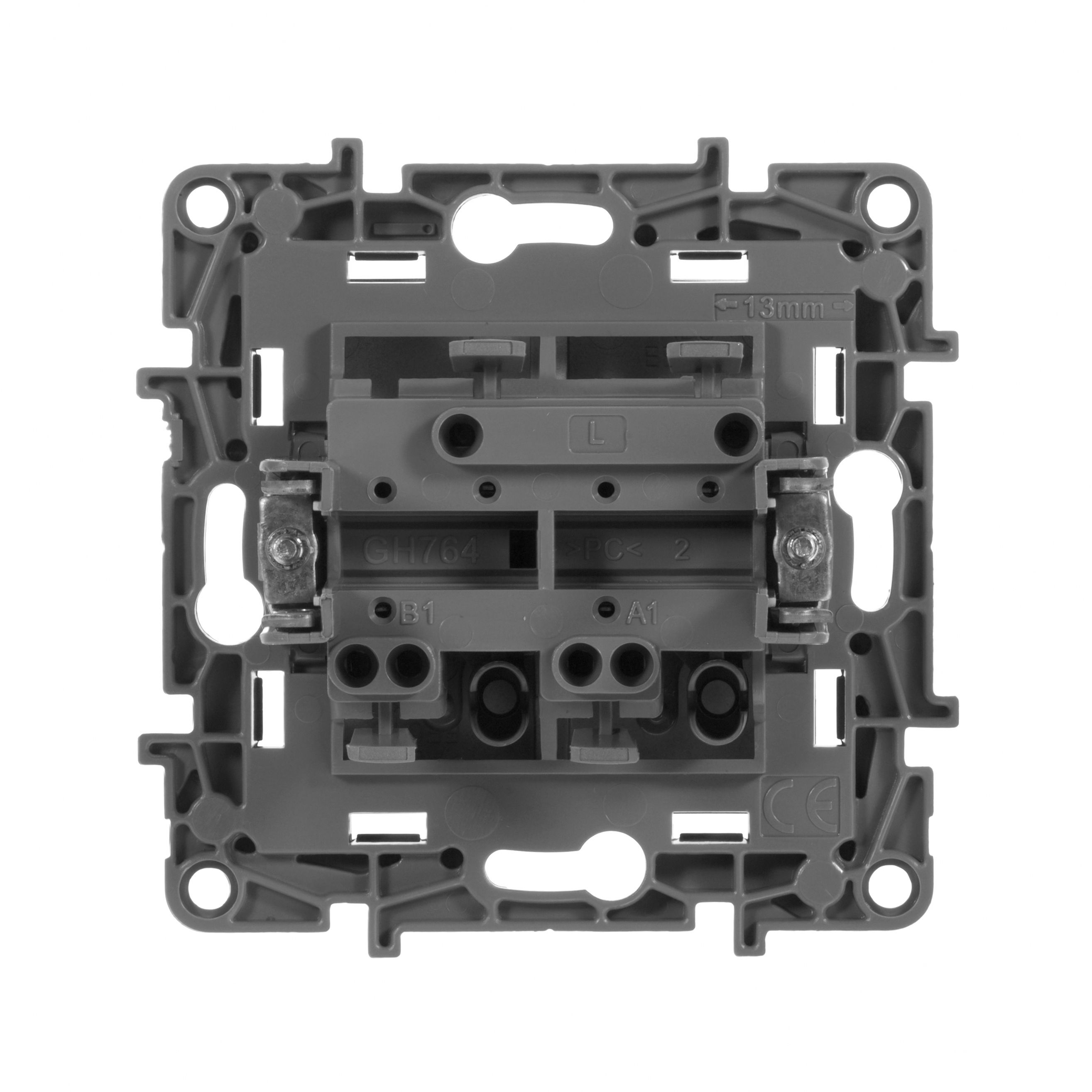 Выключатель 2-клавишный антрацит ETIKA /672602/