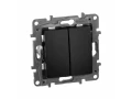 Выключатель 2-клавишный антрацит ETIKA /672602/