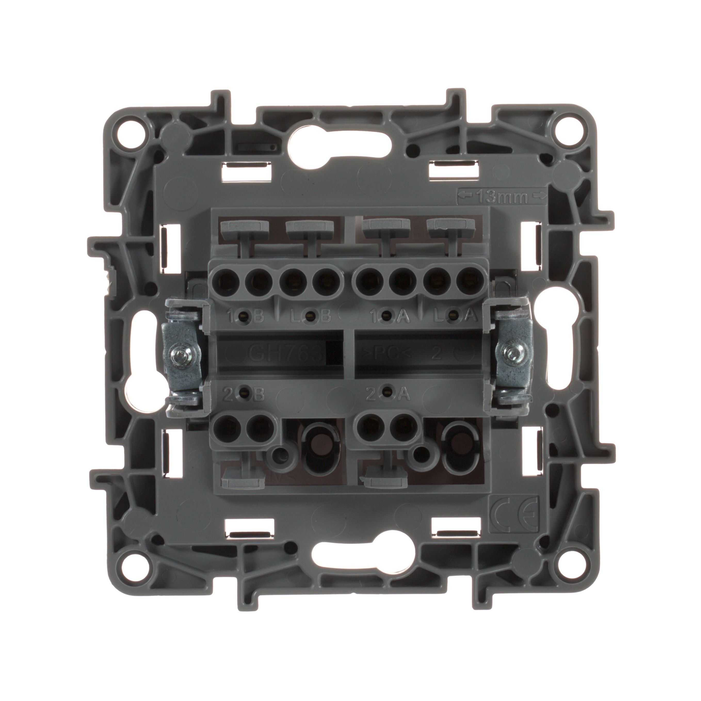 Переключатель 2-клавишный автоматические клеммы белый /672212/