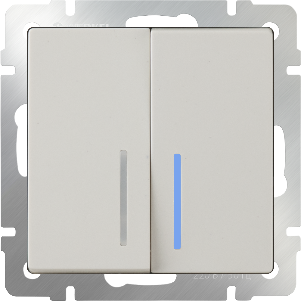 Выключатель двухклавишный проходной /WL03-SW-2G-2W-ivory/ (слоновая кость)