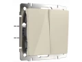 Выключатель двухклавишный проходной /WL03-SW-2G-2W-ivory/ (слоновая кость)