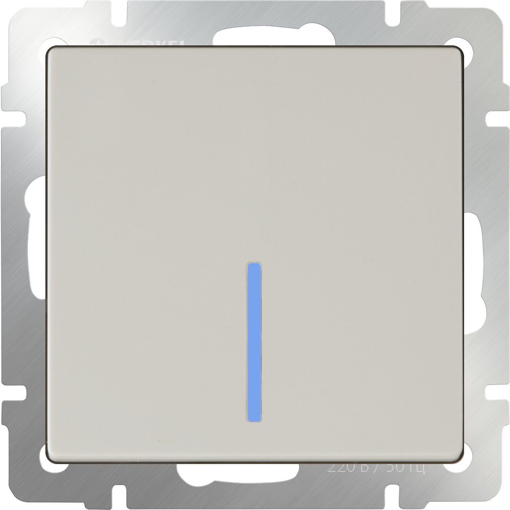 Выключатель 1-клавишный проходной с подсветкой /WL03-SW-1G-2W-LED-ivory (слоновая кость)