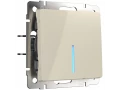 Выключатель 1-клавишный проходной с подсветкой /WL03-SW-1G-2W-LED-ivory (слоновая кость)