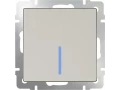 Выключатель 1-клавишный проходной с подсветкой /WL03-SW-1G-2W-LED-ivory (слоновая кость)