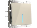 Выключатель 1-клавишный проходной с подсветкой /WL03-SW-1G-2W-LED-ivory (слоновая кость)