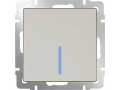 Выключатель 1-клавишный проходной с подсветкой /WL03-SW-1G-2W-LED-ivory (слоновая кость)