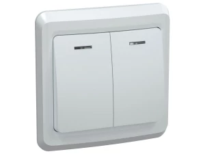 Выключатель ВС 10-2-1-ВБ двухкл.10А с инд. ВЕГА (белый) ИЭК