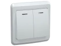 Выключатель 2-клавишный ВС 10-2-1-ВБ с индикатором 10А ВЕГА (белый) ИЭК