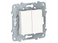 Переключатель 2-клавишный перекрестный 2 x схема 7 10 AX 250 В Unica белый /NU521518/