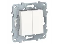 Переключатель 2-клавишный перекрестный 2 x схема 7 10 AX 250 В Unica белый /NU521518/