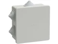 Коробка КМ41235 распаячная для открытой проводки 85х85х45 мм IP44 (RAL7035, 6 гермовводов) ИЭК