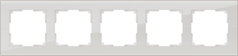 Рамка на 5 постов /WL01-Frame-05 (дымчатый, стекло)