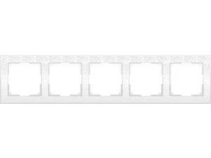 Рамка на 5 постов /WL05-Frame-05-white (белый)
