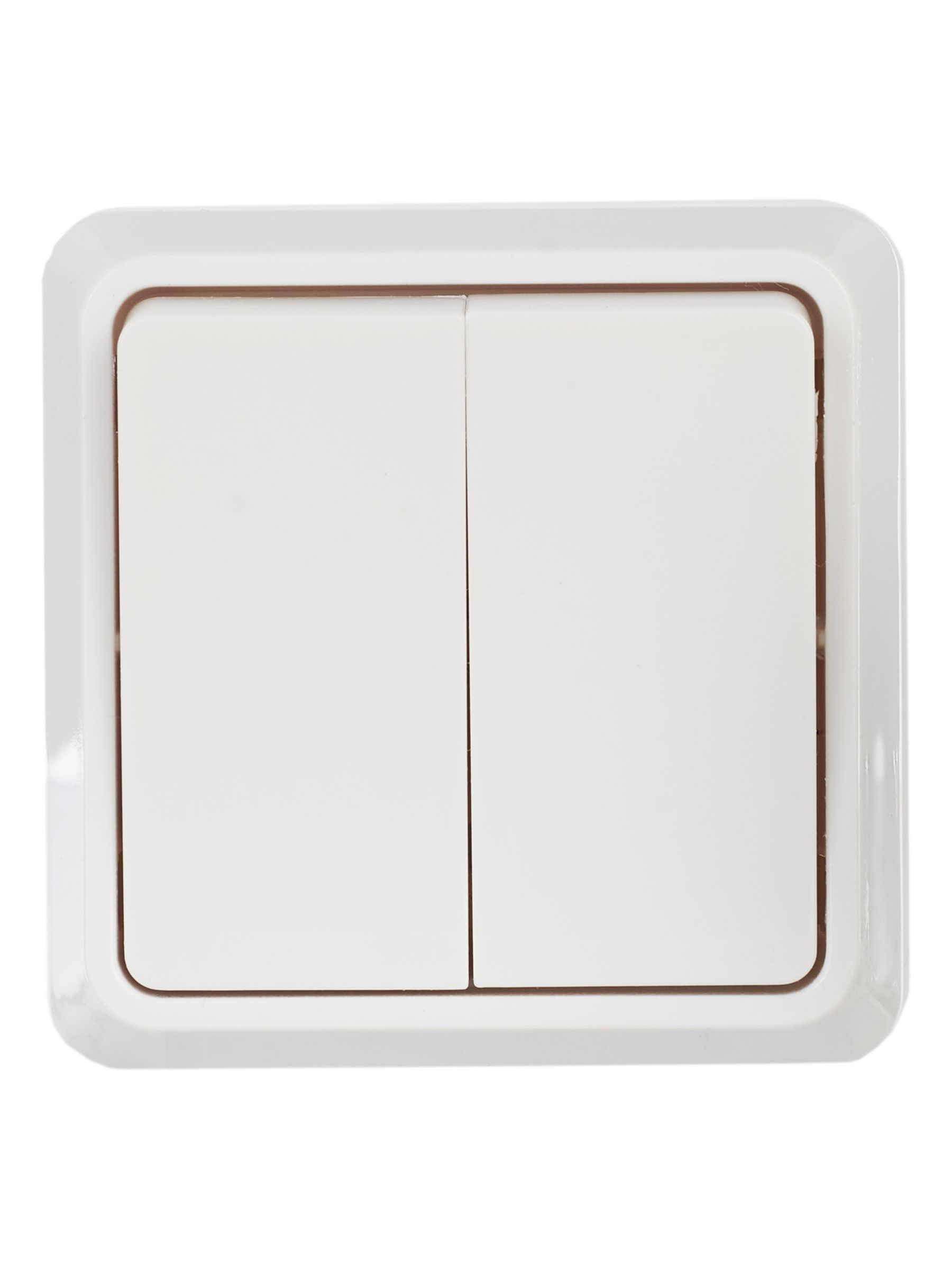 Выключатель 2-клавишный ВС20-2-0-ОБ открытой установки 10А ОКТАВА (белый) ИЭК