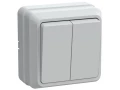 Выключатель 2-клавишный ВС20-2-0-ОБ открытой установки 10А ОКТАВА (белый) ИЭК