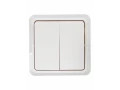 Выключатель 2-клавишный ВС20-2-0-ОБ открытой установки 10А ОКТАВА (белый) ИЭК