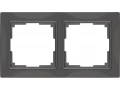 Рамка на 2 поста /WL03-Frame-02 (серо-коричневый, basic)