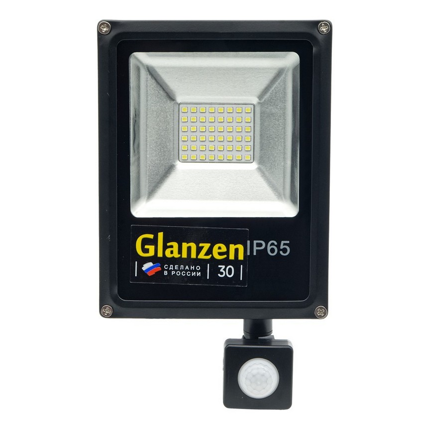 Светодиодный прожектор c датчиком движения GLANZEN FAD-0012-30 (30 Вт,6000К, SIP)