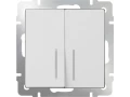 Выключатель 2-клавишный с подсветкой /WL01-SW-2G-LED (белый)