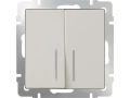 Выключатель 2-клавишный с подсветкой /WL03-SW-2G-LED (слоновая кость)