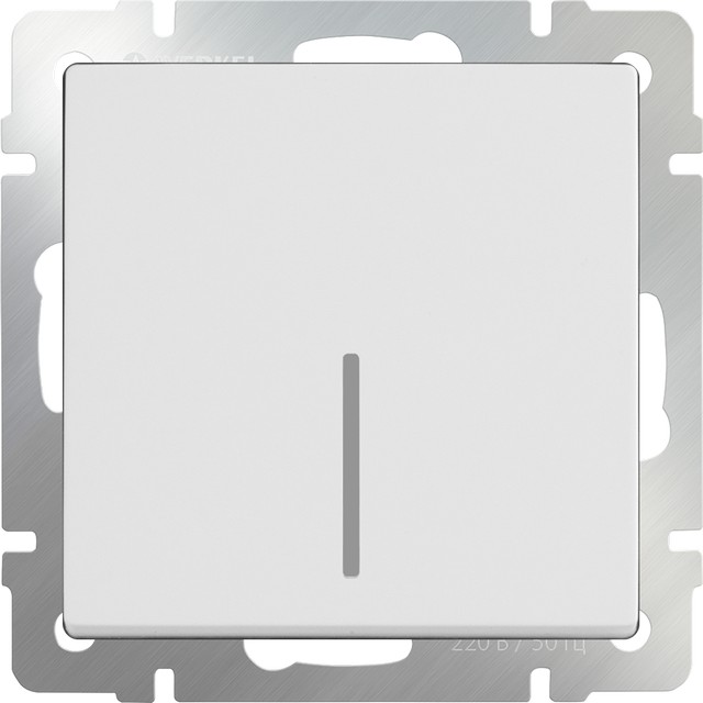 Выключатель 1-клавишный проходной с подсветкой /WL01-SW-1G-2W-LED (белый)