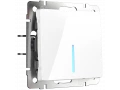 Выключатель 1-клавишный проходной с подсветкой /WL01-SW-1G-2W-LED (белый)